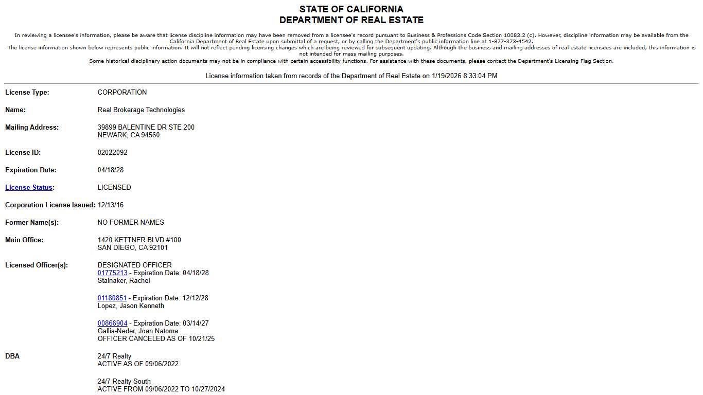 Public License Lookup - DRE